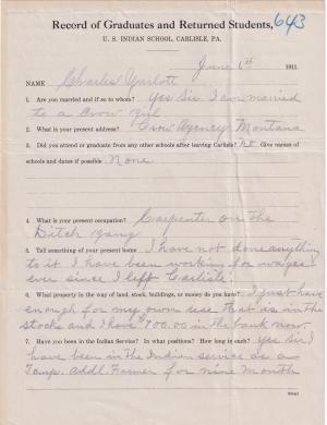 Charles Yarlot Student File Charles Yarlot Student File