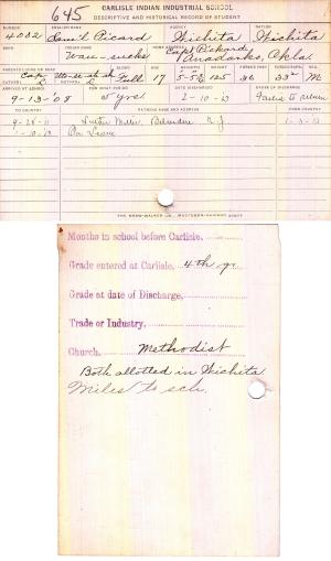 Samuel Pickard (Wau-Sucks) Student File Samuel Pickard (Wau-Sucks) Student File