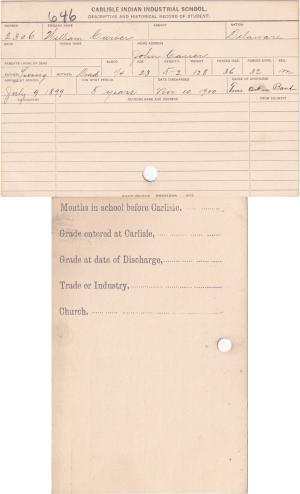 William Carver Student File