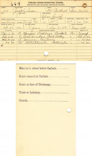 Joseph Irwin Student File