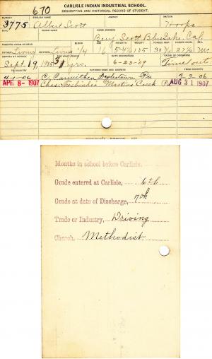 Albert Scott Student File