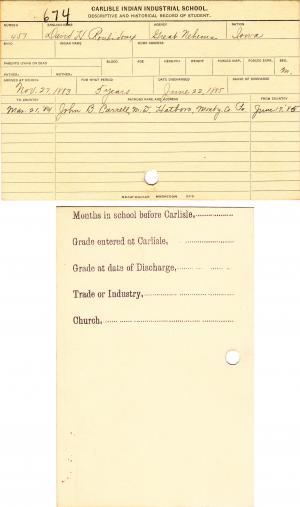 David H. Roubideaux Student File David H. Roubideaux Student File