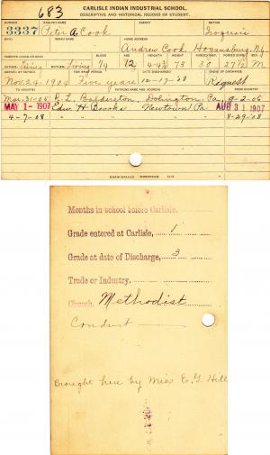 Peter A. Cook Student File