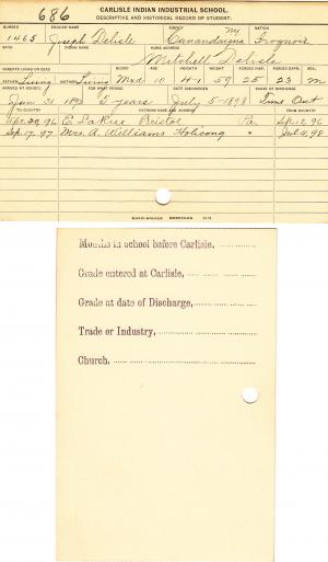 Joseph Delisle Student File