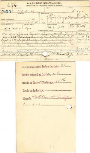 Wheeler Henry Student File