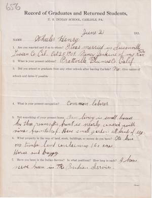 Wheeler Henry Student File Wheeler Henry Student File