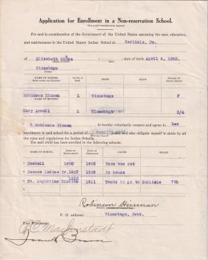 Elizabeth Hinman Student File
