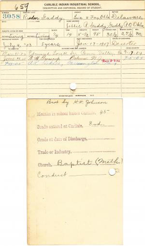 Risdon Gaddy Student File