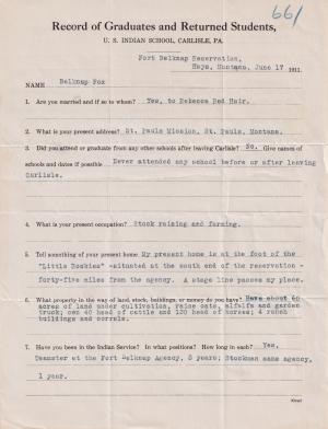 Belknap Fox Student File