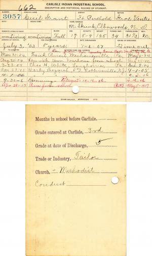 Cecil Grant Student File