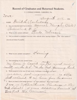 David H. Roubidoux Student File