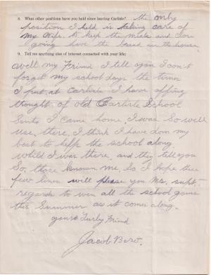 Jacob Bero Student File