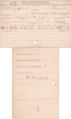 Peter A. Cook Student File