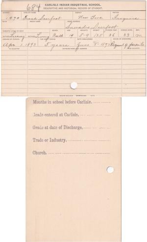 Frank Deerfoot Student File Frank Deerfoot Student File