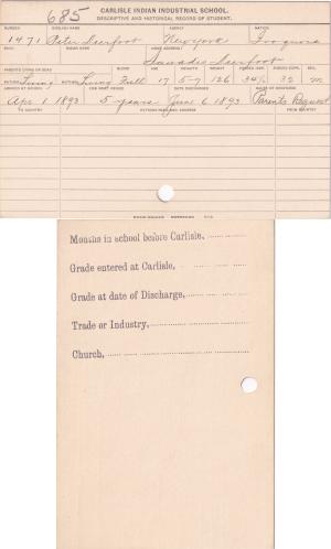 Peter Deerfoot Student File