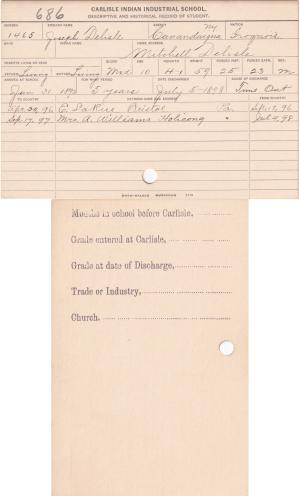 Joseph Delisle Student File