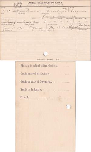 William Dominick Student File