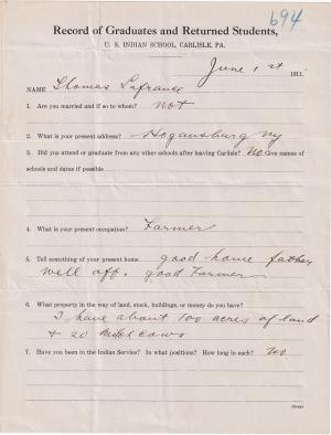 Thomas La France Student File Thomas La France Student File