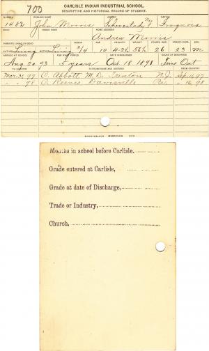 John Morris Student File John Morris Student File