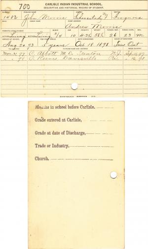 John Morris Student File