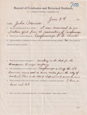 John Morris Student File