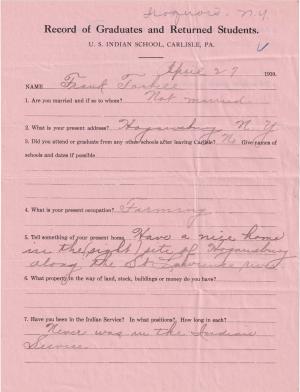 Frank Tarbell Student File Frank Tarbell Student File