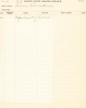 Louis Thomas Student File Louis Thomas Student File