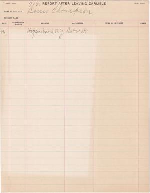 Louis Thomas Student File Louis Thomas Student File