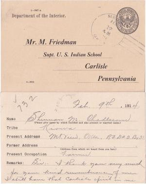 Sherman Chadlesome (Mi-pane-ta) Student File Sherman Chadlesome (Mi-pane-ta) Student File