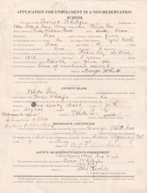 George Whitefox (Otter goes a long way) Student File