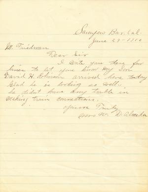 David Henry Robinson Student File David Henry Robinson Student File