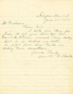 David Henry Robinson Student File