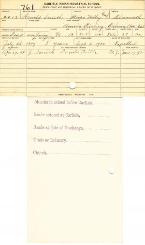 Arnold Smith Student File