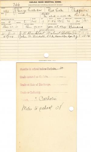 J. George Littledeer Student File J. George Littledeer Student File