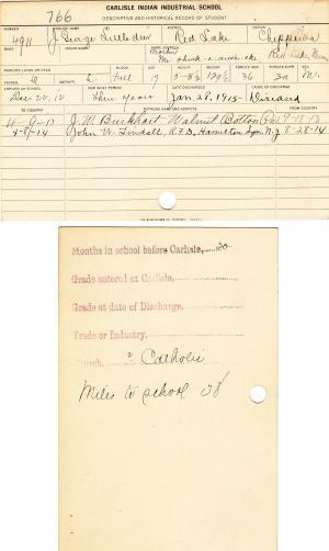 J. George Littledeer Student File