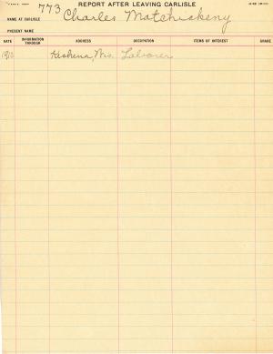 Charles Mat Chickeny Student File Charles Mat Chickeny Student File