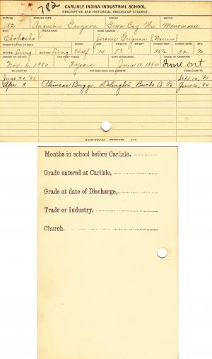 Augustus Grignon Student File