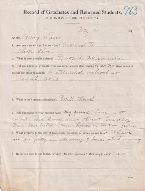 Henry Lawe Student File