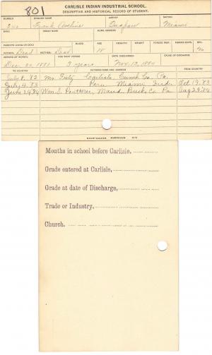 Frank Aveline Student File