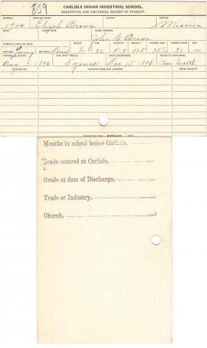 Elizah Brown Student File Elizah Brown Student File