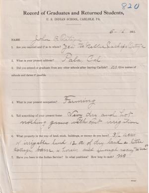 John B. Ortego Student File