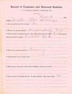 Peter Billings Student File Peter Billings Student File
