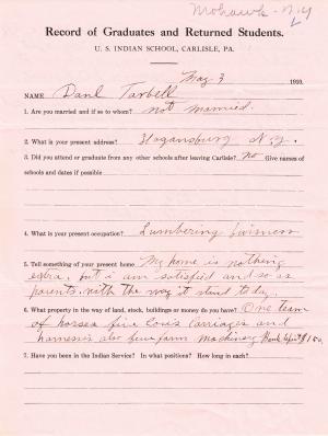 Daniel Tarbell Student File Daniel Tarbell Student File