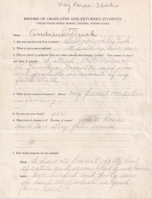Andrew Red Duck Student File