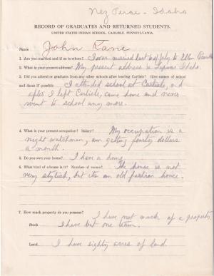 John Kane Student File John Kane Student File