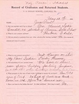 Jesse Paul Student File