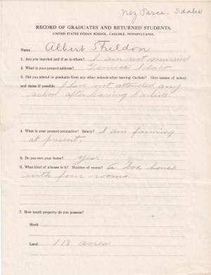 Albert Sheldon Student File Albert Sheldon Student File