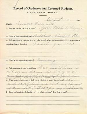 Francis Freemont (The-tha-tha-ga) Student File Francis Freemont (The-tha-tha-ga) Student File