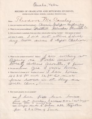 Theodore McCauley Student File