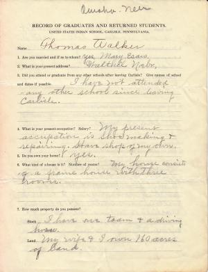 Thomas Walker Student File Thomas Walker Student File